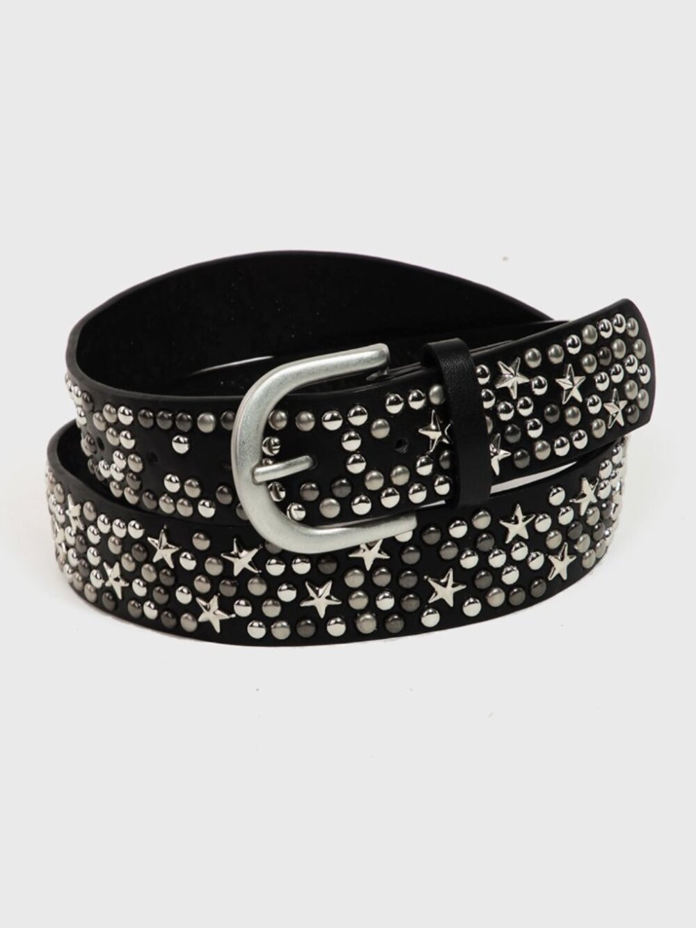 Metallic Stars and Stud Vegan Leather Belt